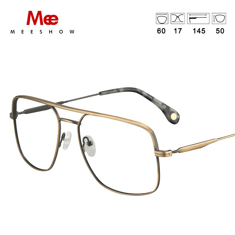 Men's Eyeglasses Titanium Alloy 1101A Oversized Glasses Frame MeeShow Anti Copper  