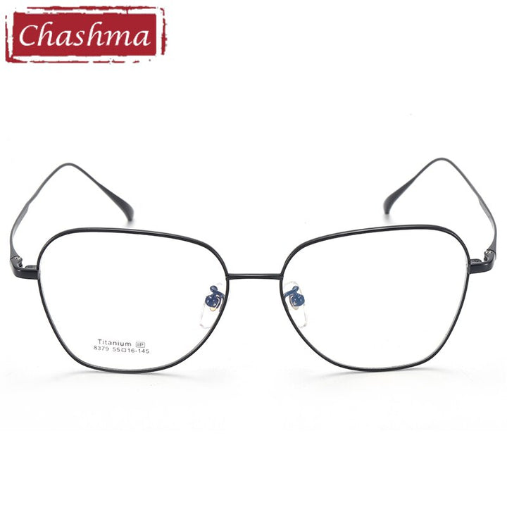 Women's Large Circular Titanium Frame Eyeglasses 8379 Frame Chashma   