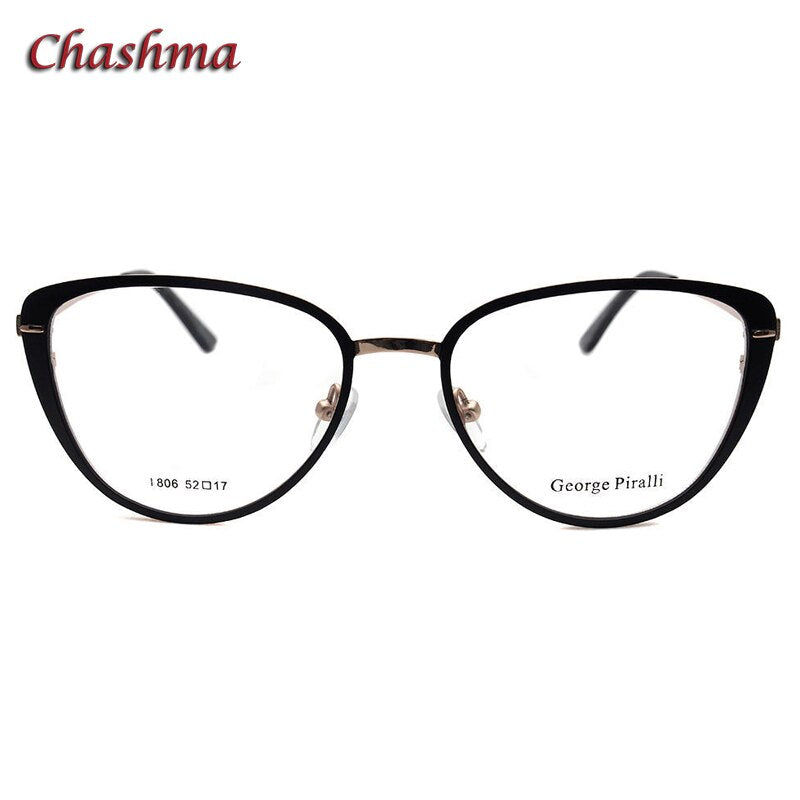 Chashma Ochki Women's Full Rim Triangel Cat Eye Alloy Eyeglasses 806 Full Rim Chashma Ochki   