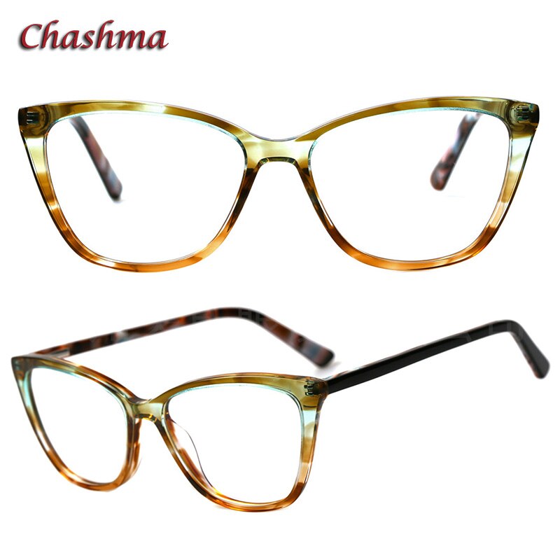 Chashma Ochki Women's Full Rim Square Cat Eye Acetate Eyeglasses 3030 Full Rim Chashma Ochki C3  