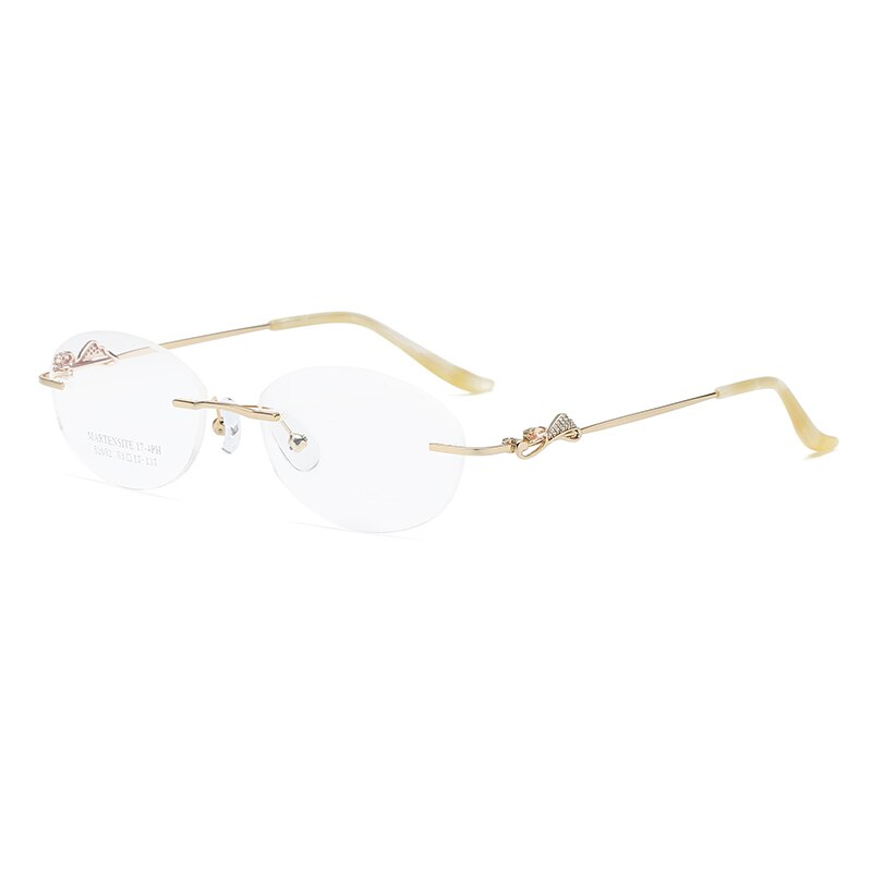 Zirosat 52052 Women's Eyeglasses Alloy Rimless Diamond Cutting Rimless Zirosat golden  