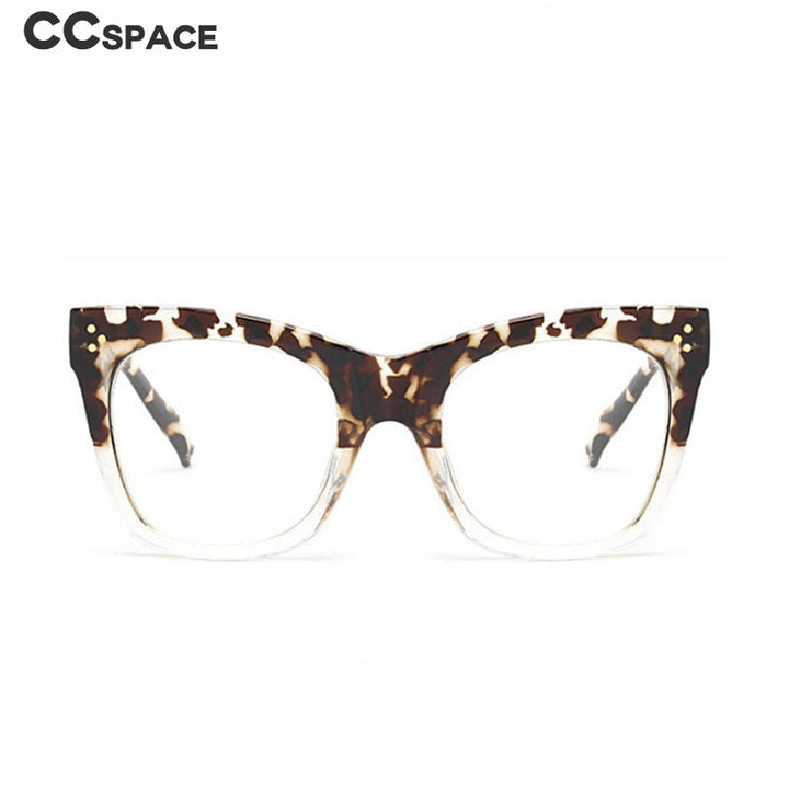 CCSpace Unisex Full Rim Oversized Cat Eye Resin Alloy Frame Eyeglasses 49742 Full Rim CCspace   