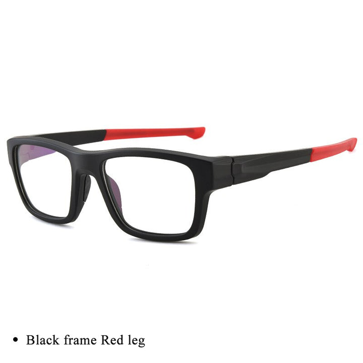 Men's Full Rim TR-90 Plastic Titanium Sports Frame Eyeglasses Zt9224 Sport Eyewear Bclear black red  