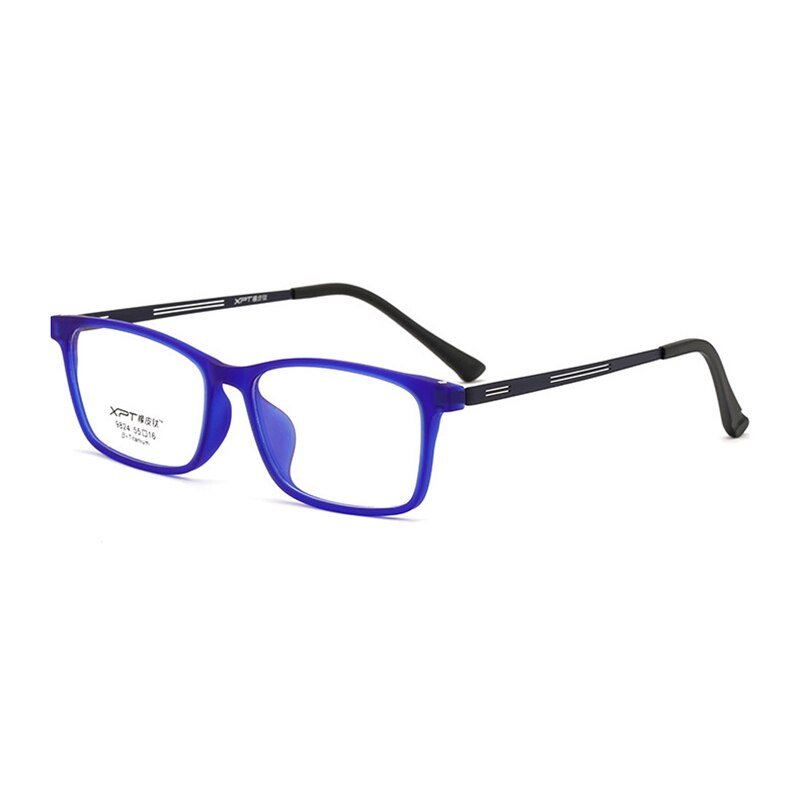 Hotony Unisex Full Rim Square TR 90 Resin B Titanium Frame Eyeglasses 9824 Full Rim Hotony Blue  