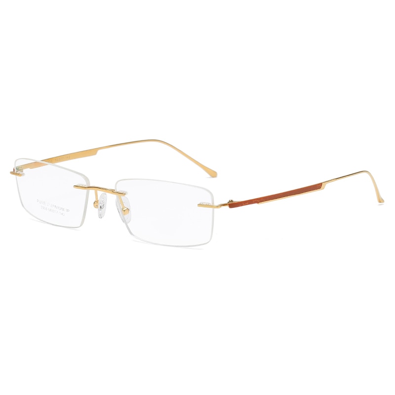 Zirosat 2950 Pure Titanium Unisex Eyeglasses Rimless Rimless Zirosat golden  