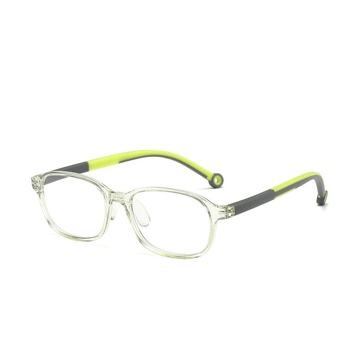 KatKani Children's Unisex Full Rim Silicone Frame Anti Blue Light Eyeglasses Tr17146 Full Rim KatKani Eyeglasses Gray Green  