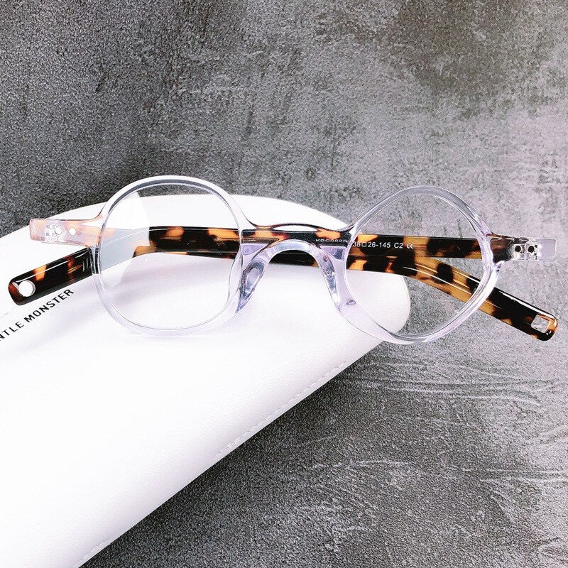 Muzz Men's Full Rim Asymmetric Square Circle Acetate Handcrafted Frame Eyeglasses S98209 Full Rim Muzz white  