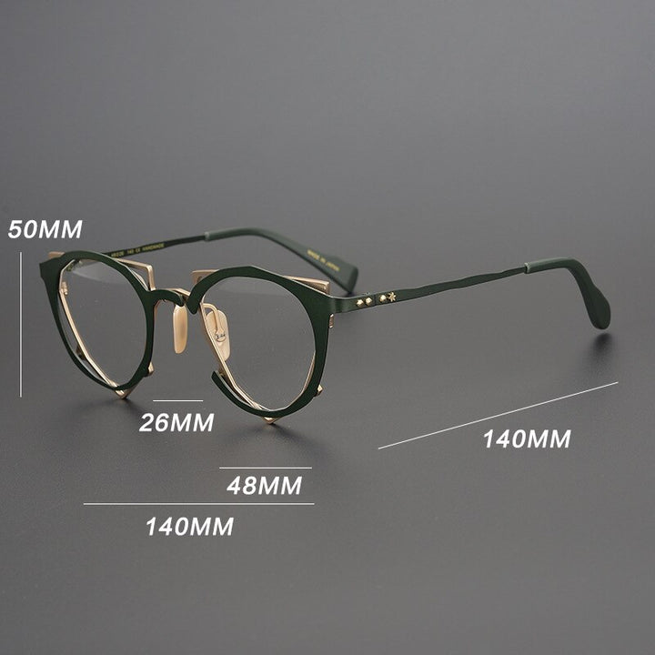 Gatenac Unisex Full Rim Triangle Alloy Frame Eyeglasses Gxyj535 Full Rim Gatenac   
