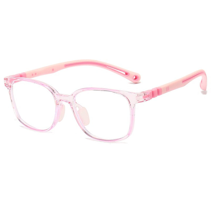 Oveliness Unisex Children's Full Rim Square Tr 90 Titanium Eyeglasses Trd101 Full Rim Oveliness c8 pink  