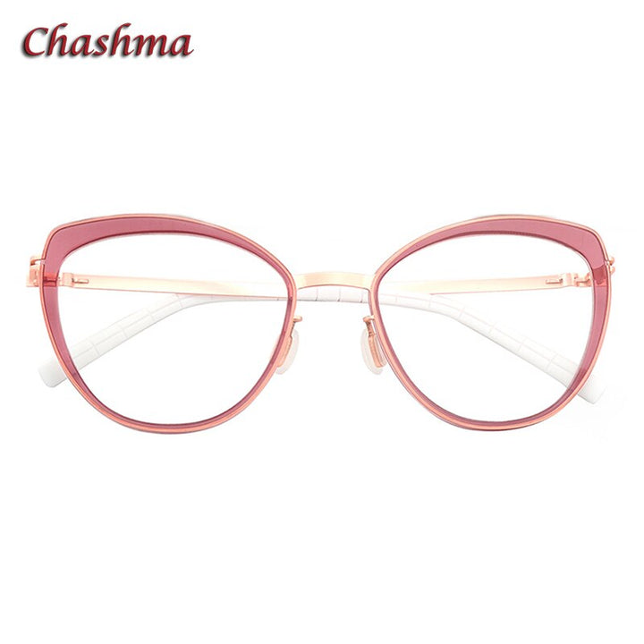 Chashma Ochki Women's Full Rim Square Cat Eye Acetate Alloy Eyeglasses 8908 Full Rim Chashma Ochki   
