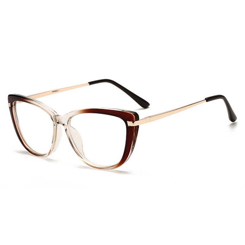 Hotony Unisex Full Rim Cat Eye Alloy Acetate Frame Spring Hinge Eyeglasses 32014 Full Rim Hotony   