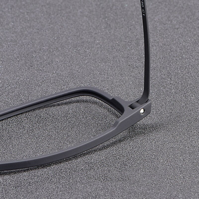 Hotony Unisex Full Rim Rectangle TR 90 Resin B Titanium Frame Eyeglasses 20991 Full Rim Hotony   
