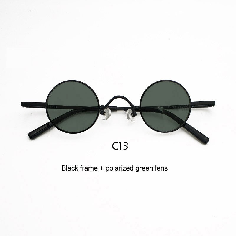 Unisex Acetate Alloy Frame Small Round Sunglasses Sunglasses Yujo C13 China 