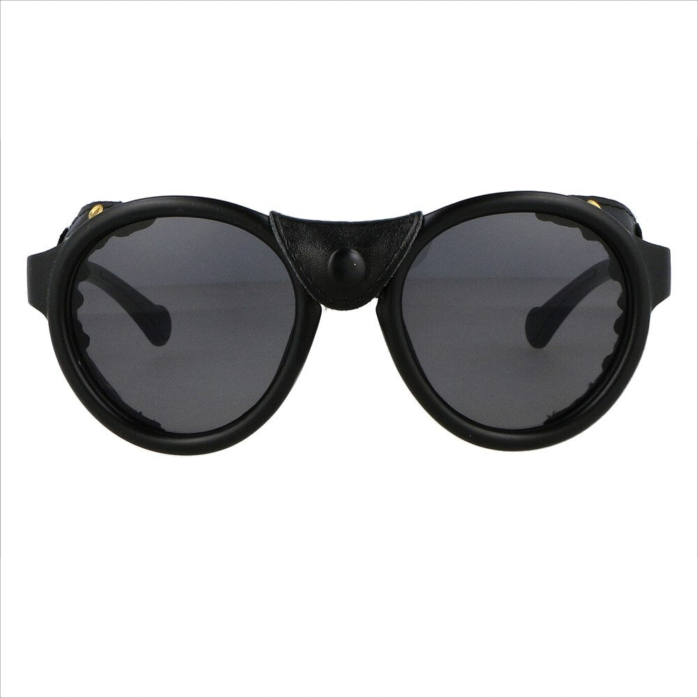 CCSpace Unisex Full Rim Round Steampunk Resin Frame Sunglasses 46311 Sunglasses CCspace Sunglasses Black 46311 