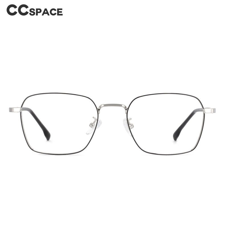 CCSpace Unisex Full Rim Square Stainless Steel Frame Eyeglasses 53836 Full Rim CCspace   
