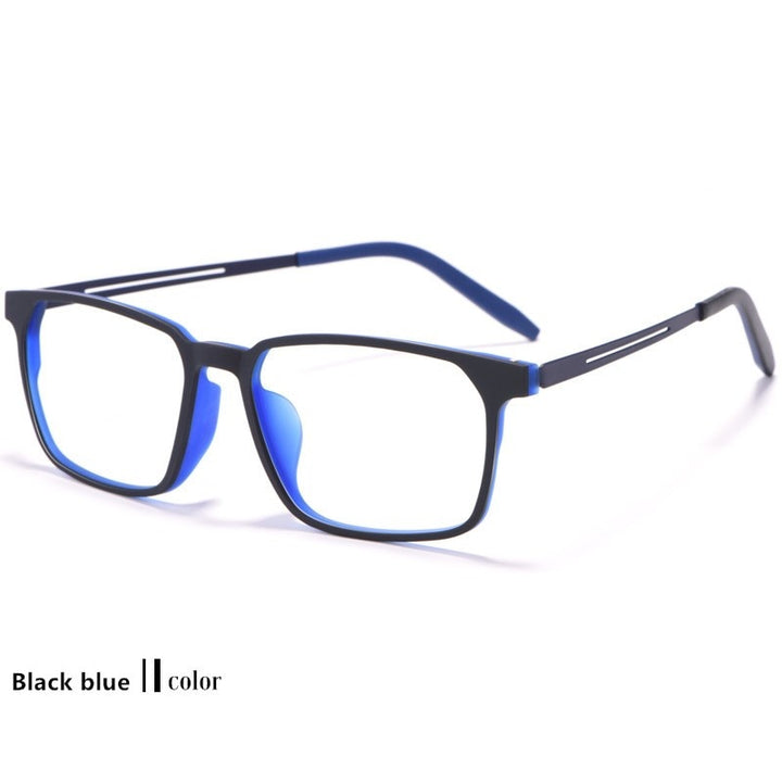 Yimaruili Unisex Square Eyeglasses Ultra Light Pure Titanium 8878 8g Frame Yimaruili Eyeglasses Black blue  