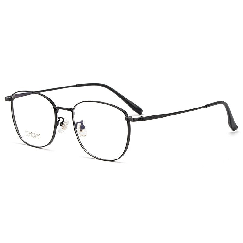 KatKani Unisex Full Rim Titanium Round Frame Eyeglasses  K5013 Full Rim KatKani Eyeglasses Black  