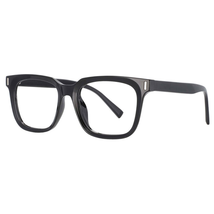 CCSpace Unisex Full Rim Square Tr 90 Titanium Frame Eyeglasses 53829 Full Rim CCspace black  