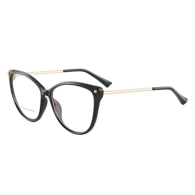 Hotony Women's Full Rim TR 90 Resin Cat Eye Frame Eyeglasses 7014 Full Rim Hotony All Black  