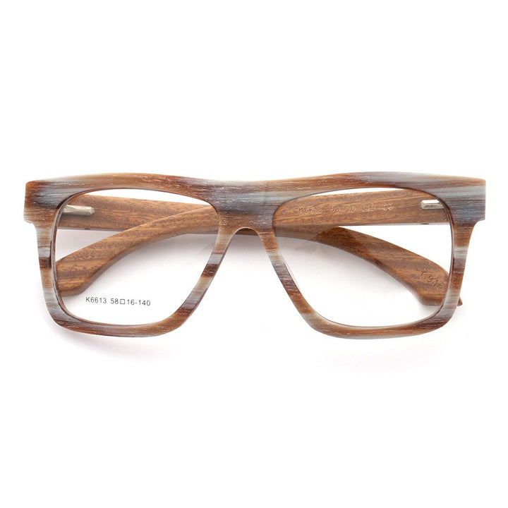 Aissuarvey Unisex Full Rim Rectangular Frame Wooden Eyeglasses K6613 Full Rim Aissuarvey Eyeglasses   