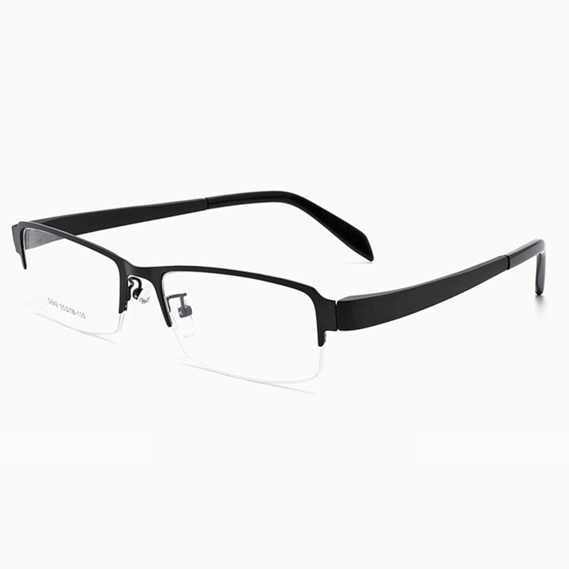 Hotochki Men's Full/Semi Rim Alloy Frame Eyeglasses D849/D845 Semi Rim Hotochki Black-Half  