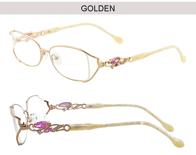 Women's Eyeglasses Metal Acetate Bo75045 Frame Bolluzzy   