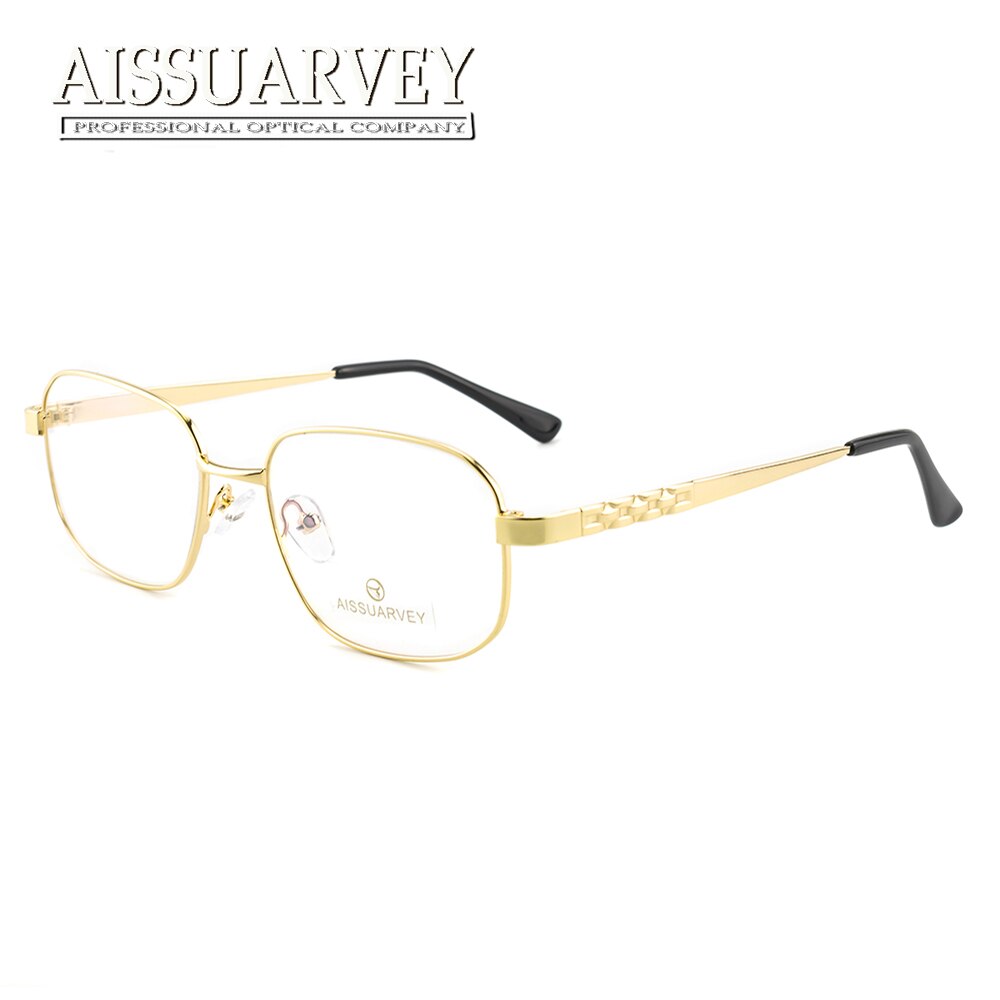 Aissuarvey Men's Full Rim Alloy Frame Eyeglasses Rectangular As3003 Full Rim Aissuarvey Eyeglasses Gold  