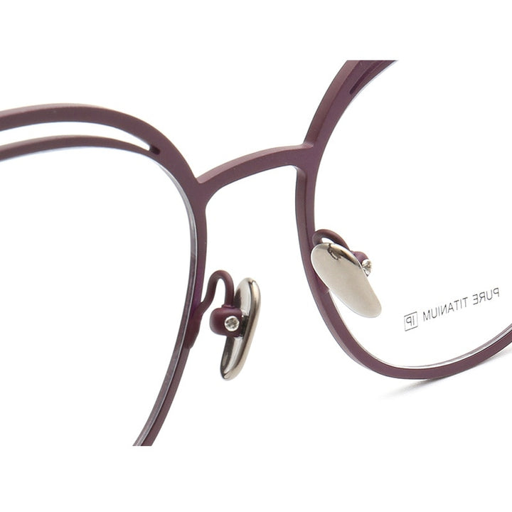 Muzz Women's Full Rim Square Cat Eye Titanium Frame Eyeglasses T7037 Full Rim Muzz   