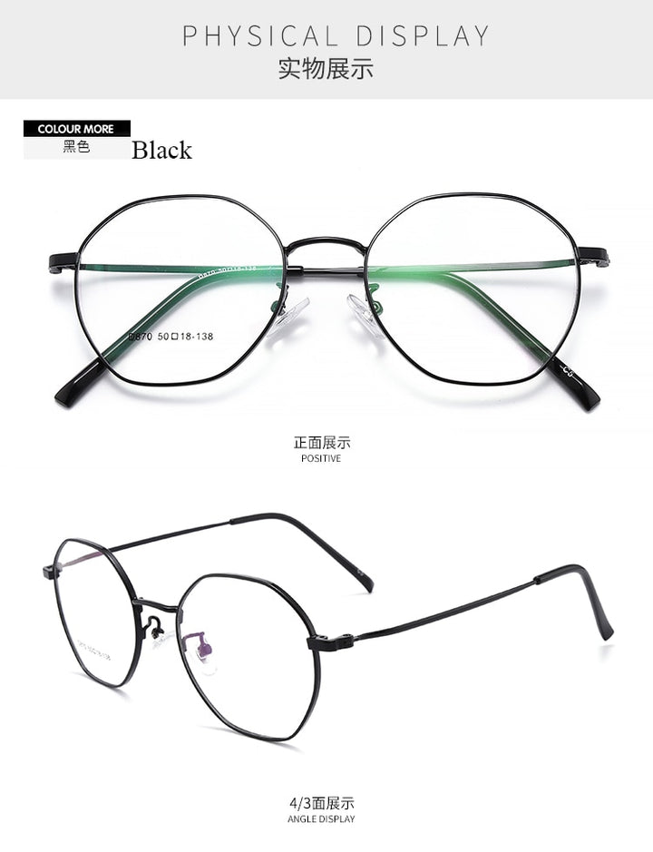 Unisex Oval Full Rim Alloy Frame Eyeglasses Scd870 Full Rim Bclear   