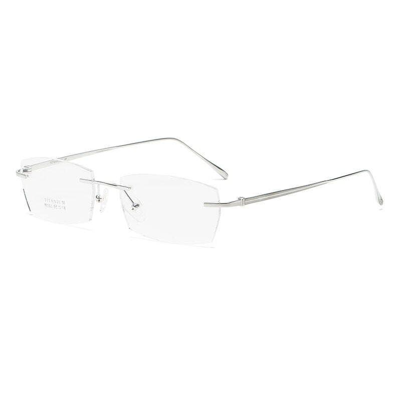 Zirosat 9193 Unisex Eyeglasses Pure Titanium Rimless Rimless Zirosat silver  