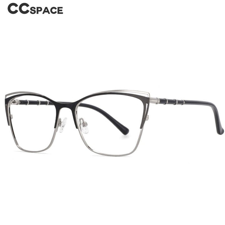 CCSpace Unisex Full Rim Square Alloy Frame Eyeglasses 53869 Full Rim CCspace   