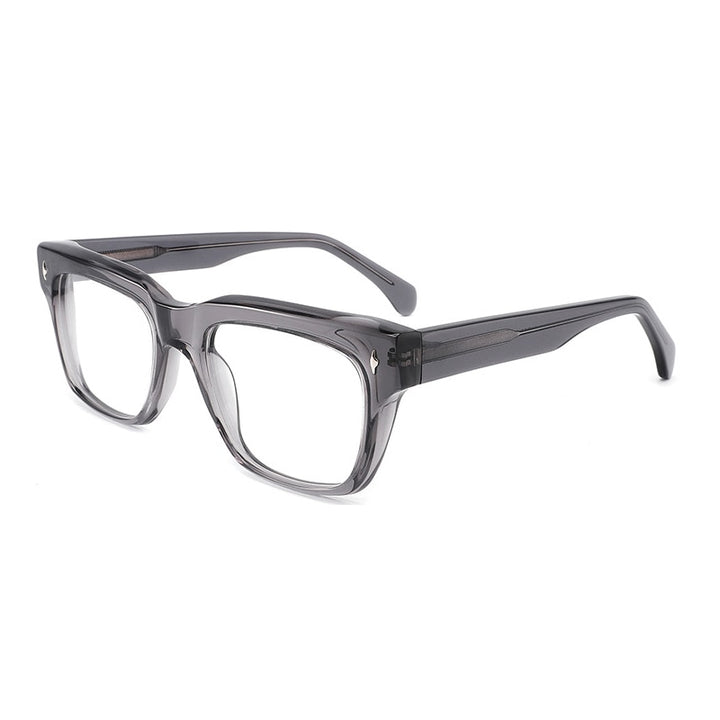 Gatenace Unisex Full Rim Square Acetate Frame Eyeglasses Gxyj656 Full Rim Gatenac Grey  