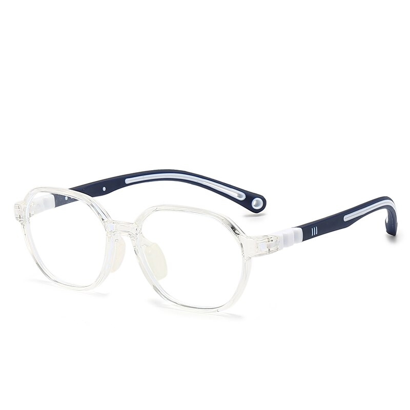 Oveliness Unisex Children's Full Rim Round Tr 90 Titanium Eyeglasses Trd103 Full Rim Oveliness c7 transparent blue  