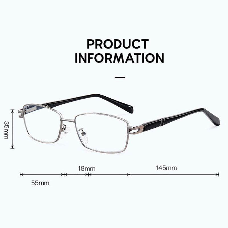 Hotony Unisex Full Rim Rectangular Alloy Frame Presbyopic Reading Glasses 9005 Reading Glasses Hotony   