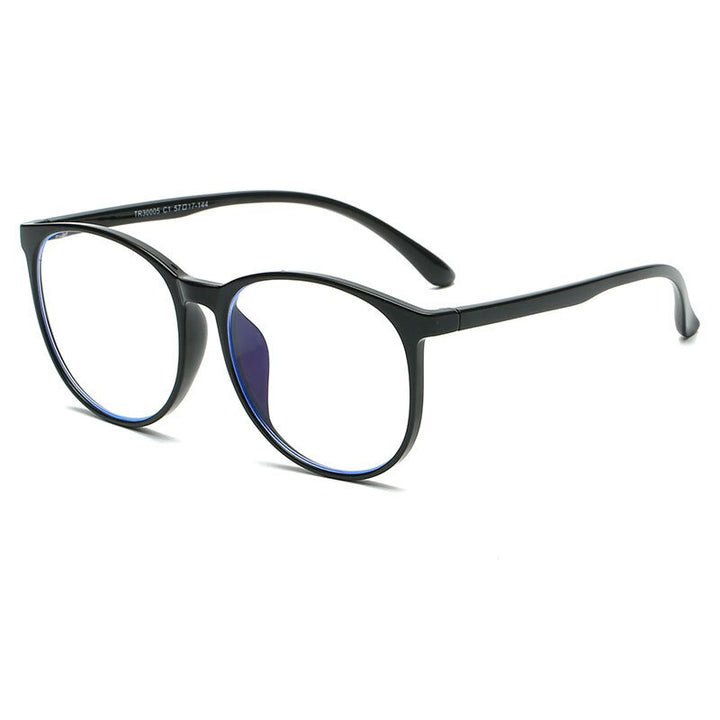 Hotony Unisex Full Rim  TR 90 Round Frame Eyeglasses 30005 Full Rim Hotony black  