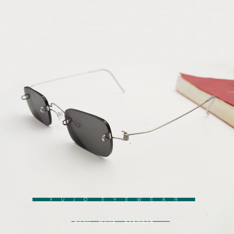 Unisex Handcrafted Square Eyeglasses Rimless Sunglasses Sunglasses Yujo   