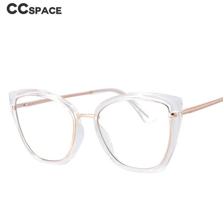 CCSpace Women's Full Rim Square Cat Eye Resin Frame Eyeglasses 53012 Full Rim CCspace   
