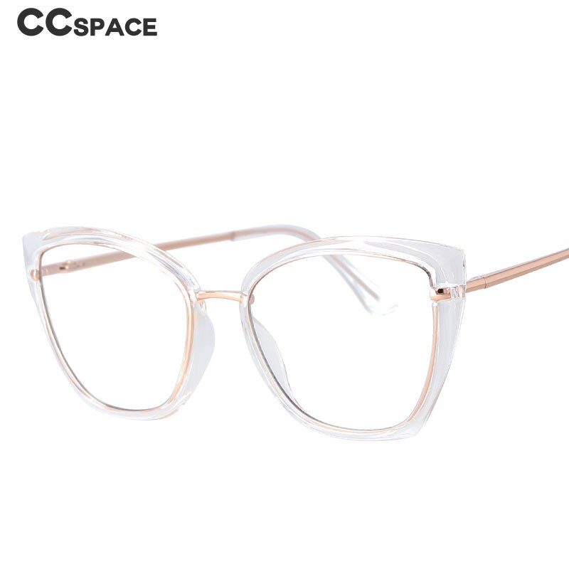 CCspace Women's Full Rim Square Cat Eye Resin Frame Eyeglasses 53012 Full Rim CCspace   
