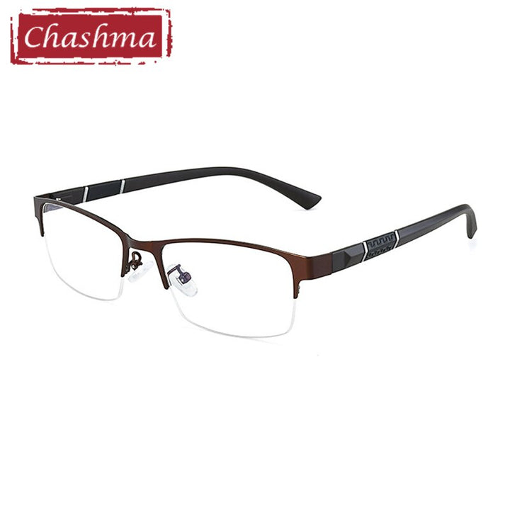 Chashma Ottica Men's Semi Rim Stainless Steel Eyeglasses 961 Semi Rim Chashma Ottica Auburn  