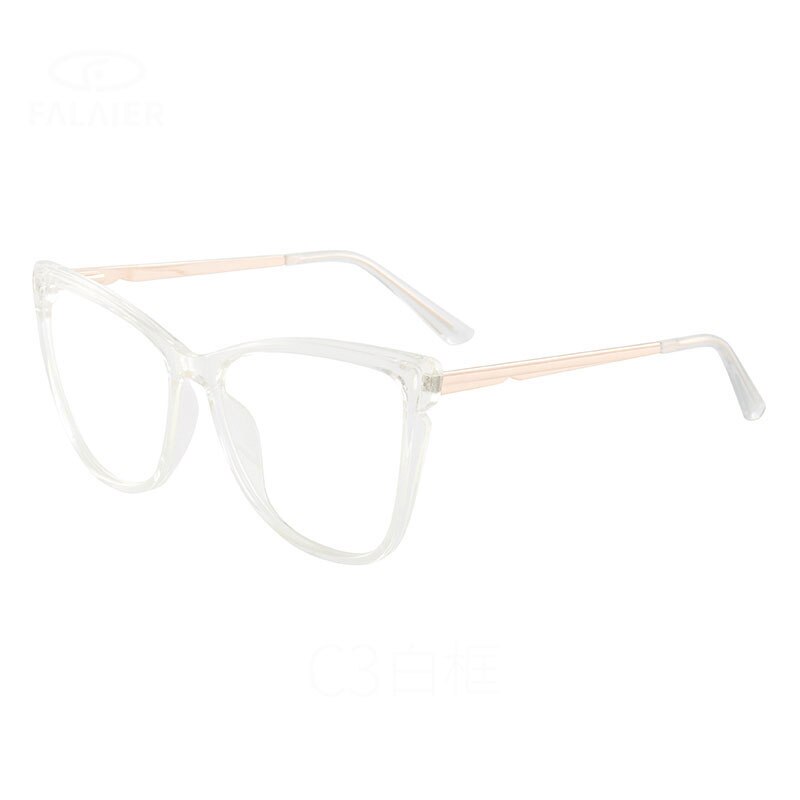 Hotony Women's Full Rim TR 90 Resin Cat Eye Frame Eyeglasses 7021 Full Rim Hotony white  