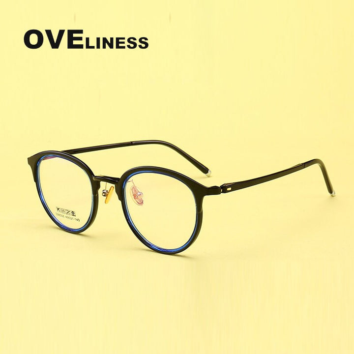 Oveliness Unisex Full Rim Round Tr 90 Titanium Eyeglasses 98006 Full Rim Oveliness   