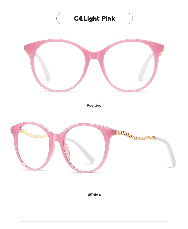 Gmei Women's Full Rim TR 90 Metal Round Frame Eyeglasses 2067 Full Rim Gmei Optical   
