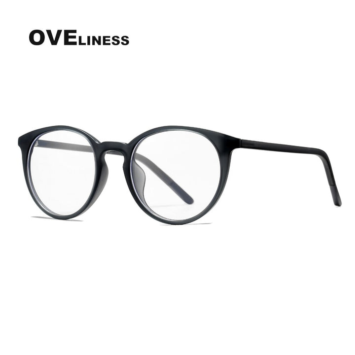 Oveliness Unisex Full Rim Round Tr 90 Titanium Eyeglasses 7251 Full Rim Oveliness grey  