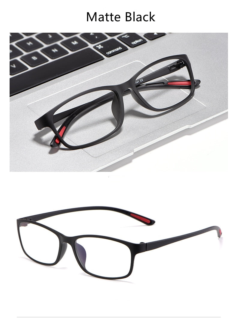 KatKani Unisex Bright Black Black White Reading Glasses Anti Blue Light Bf13017 Reading Glasses KatKani Eyeglasses   