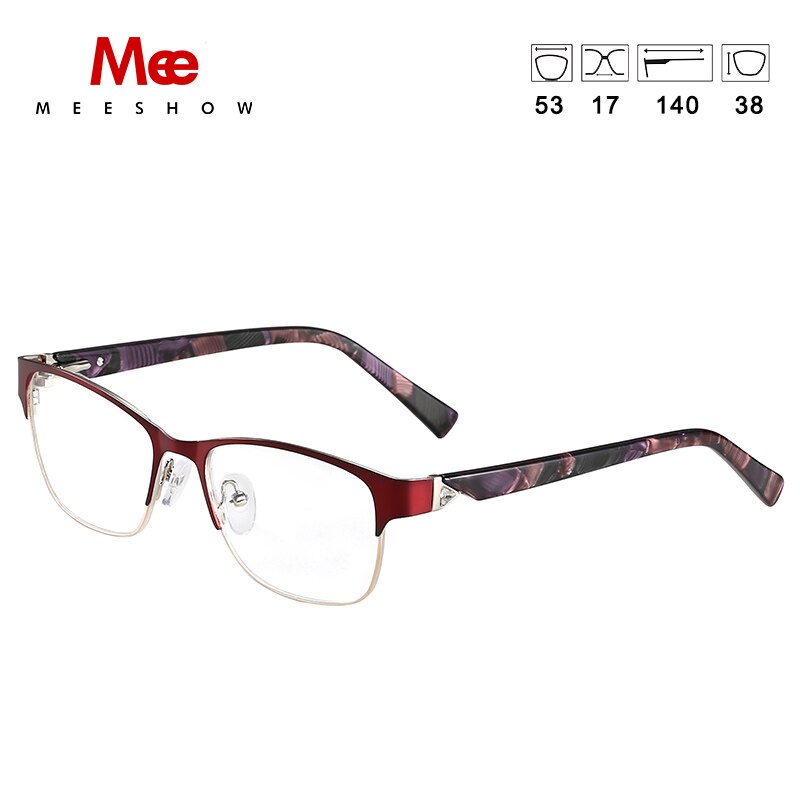 Women's Eyeglasses Square Titanium Allow 809 Frame MeeShow   