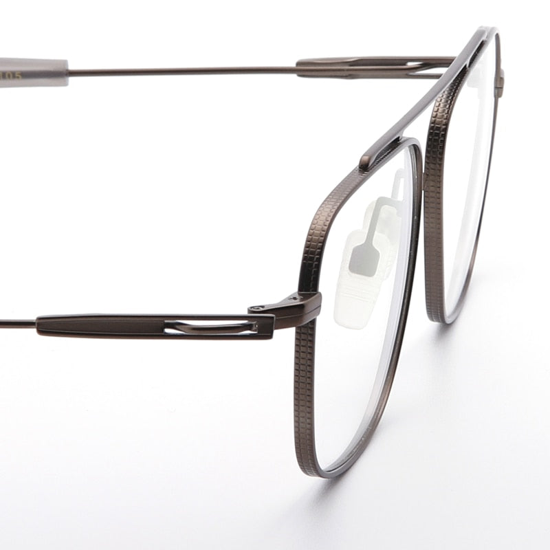 Muzz Men's Full Rim Square Titanium Frame Eyeglasses 105 Full Rim Muzz   