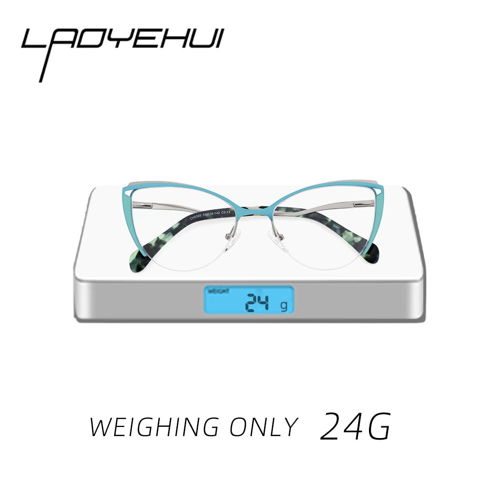 Laoyehui Women's Full Rim Cat Eye Alloy Hyperopic Reading Glasses Anti Blue Light 8889c2 Reading Glasses Laoyehui   