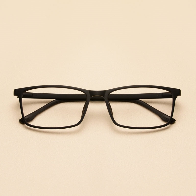 Yimaruili Unisex Full Rim Imitation Wood Grain Resin Frame Eyeglasses 98056 Full Rim Yimaruili Eyeglasses Matte Black  