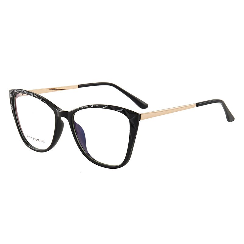 Hotony Women's Full Rim TR 90 Resin Square Cat Eye Frame Eyeglasses 7011 Full Rim Hotony black  