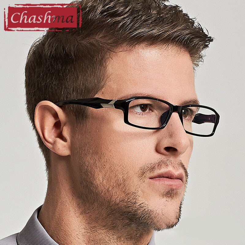 Chashma Men's Full Rim Rectangle Tr 90 Titanium Sport Eyeglasses 6059 Full Rim Chashma   